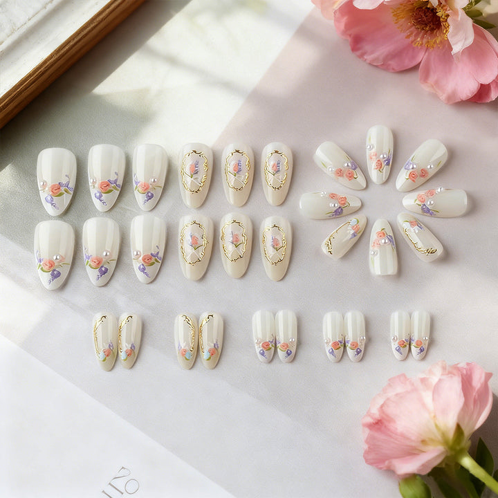 Floral Art Press-On Nail Set Bowlift