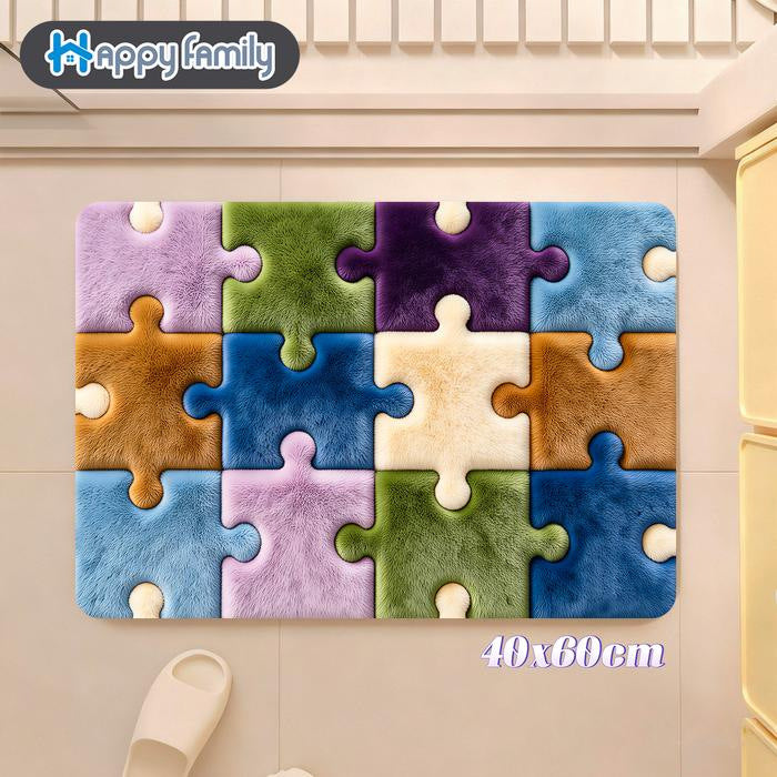 Stylish Geometric Pattern Bath Mat Bowlift
