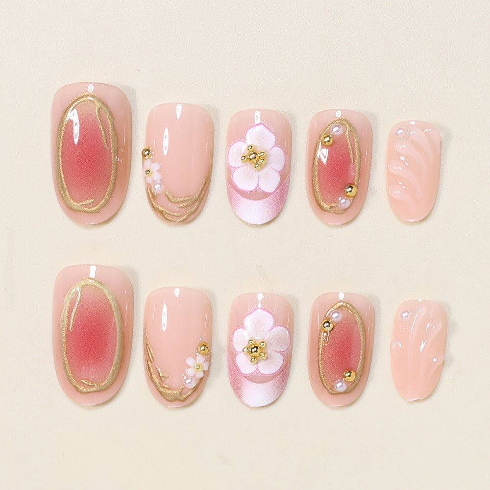 Floral Embellished Press-On Nail Art Set Bowlift