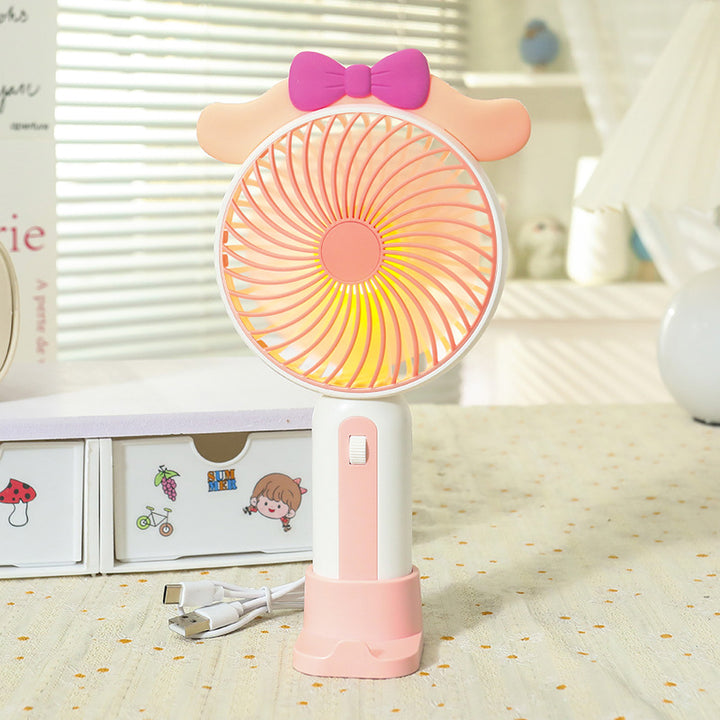 Ladies Portable Hand Fan with USB Connection and LED Lighting Bowlift