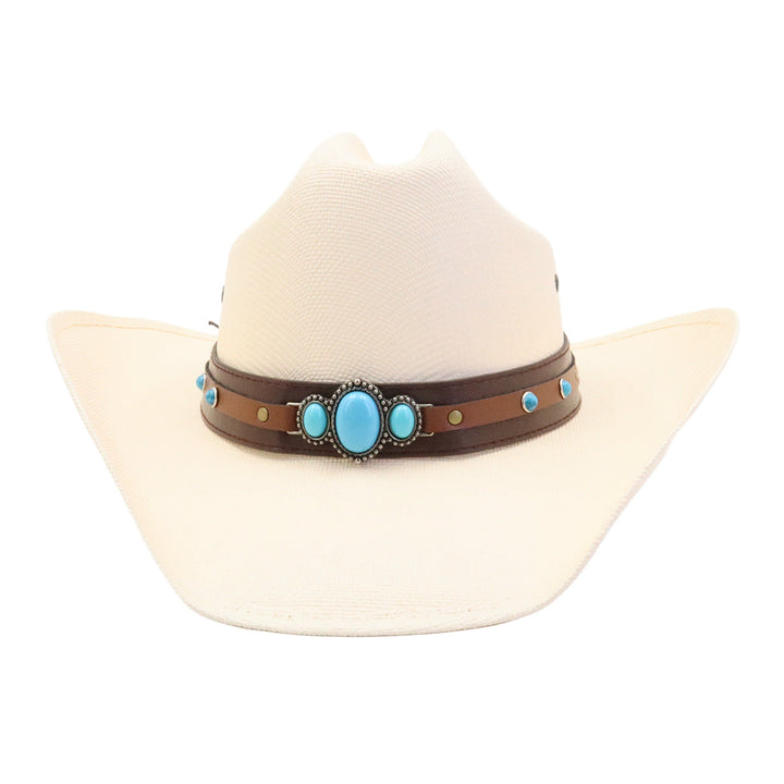 Turquoise Straw Western Hat | Bowlift