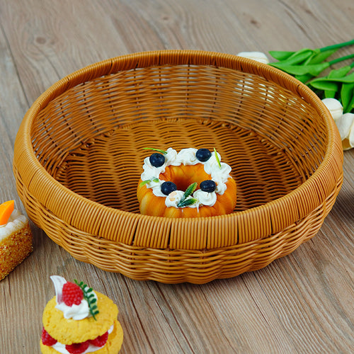 Women's round basket made of braided material Bowlift