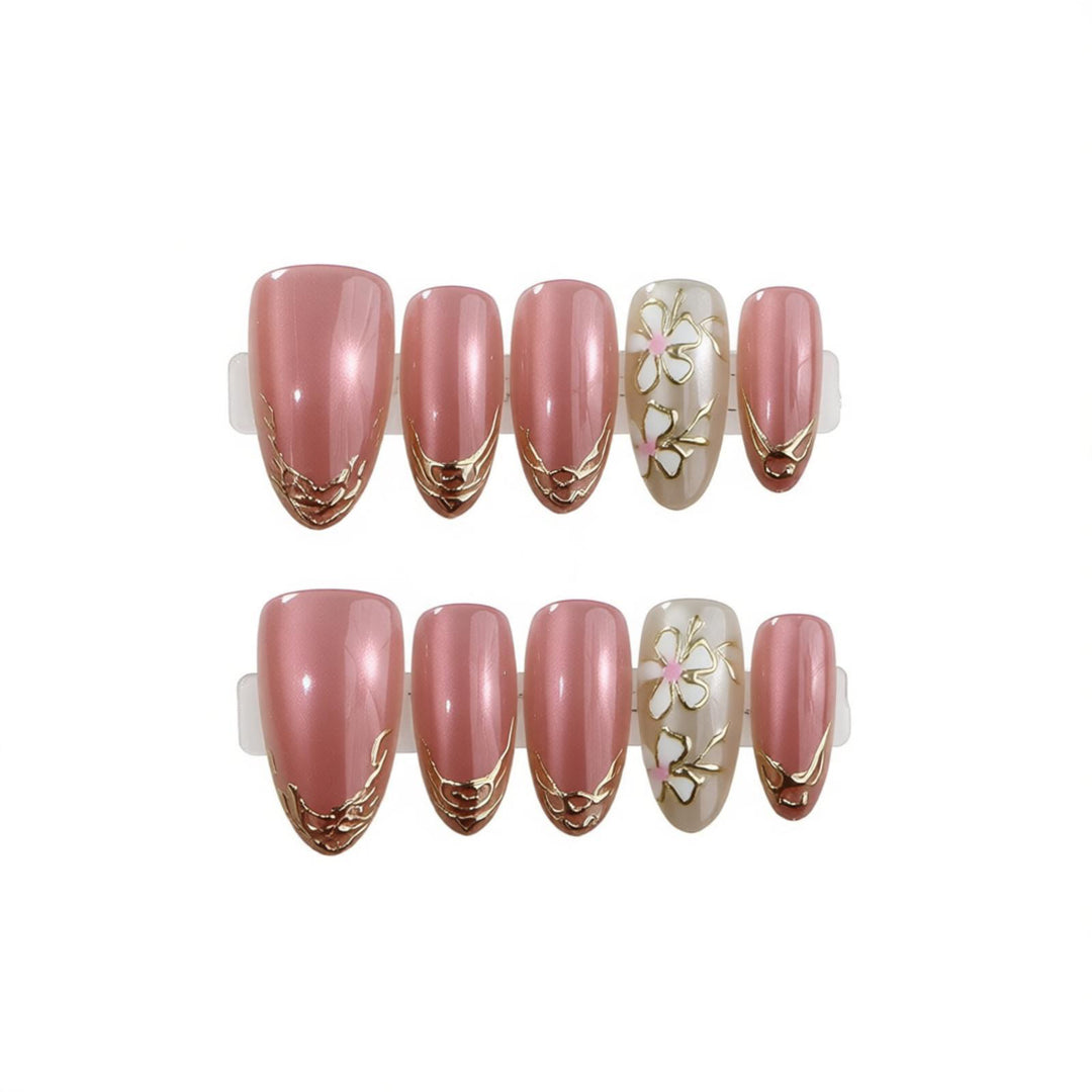 Floral Luxury Press-On Nail Set Bowlift