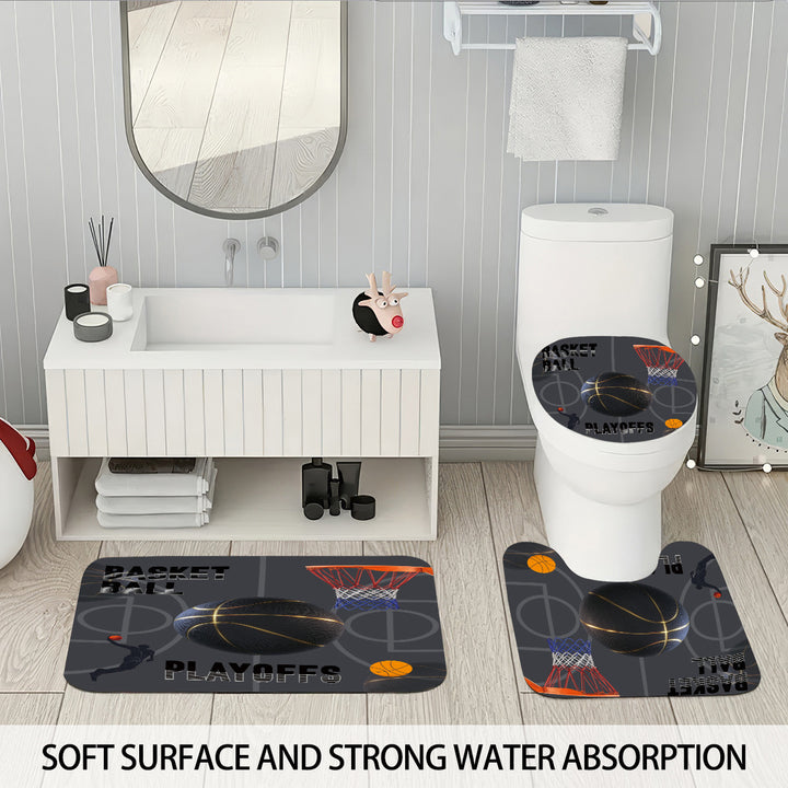 High-Definition Basketball-Themed Bathroom Décor Set Bowlift