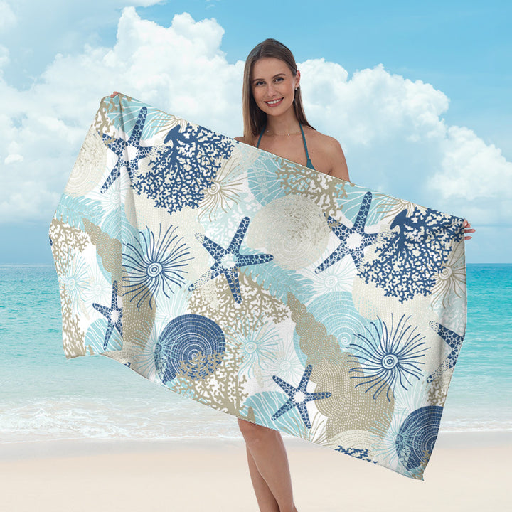 Beach towel with maritime star pattern Bowlift