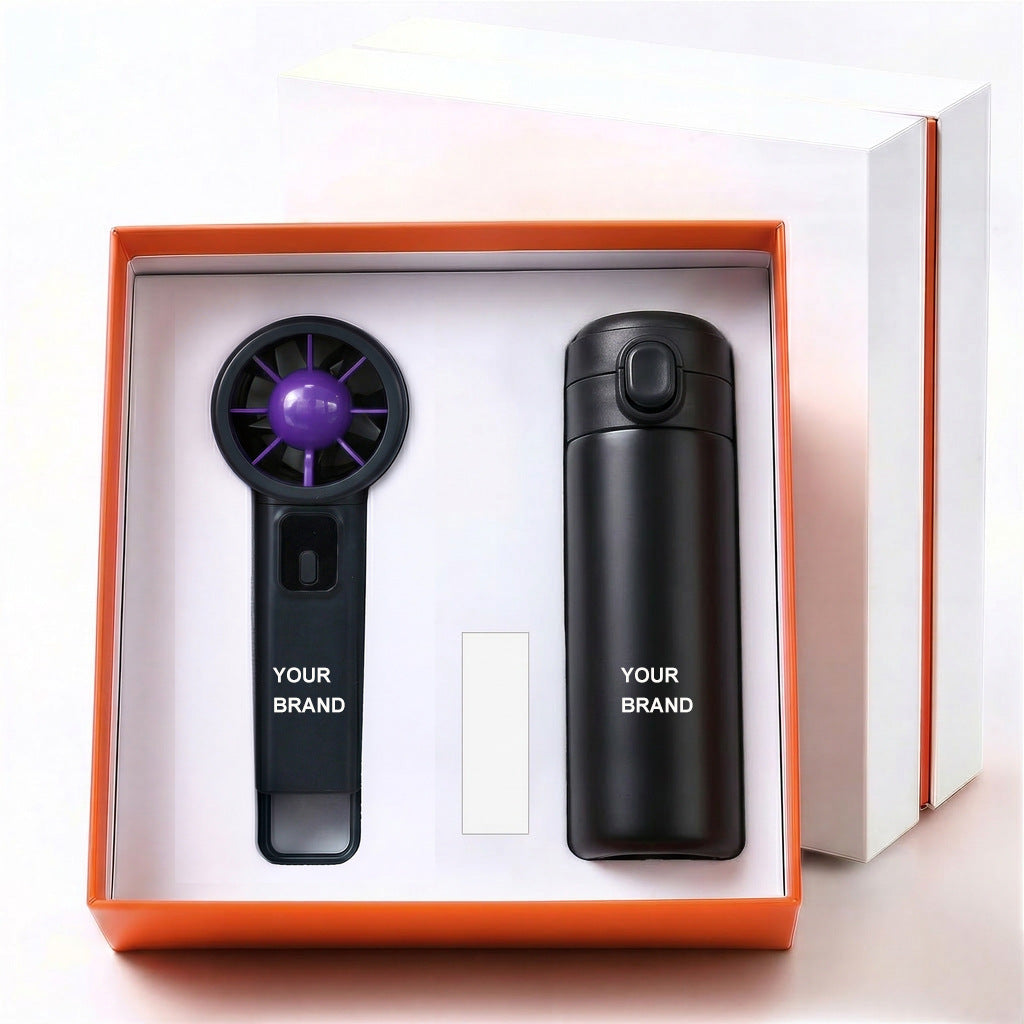 Unisex Portable Fan and Water Bottle Set Bowlift