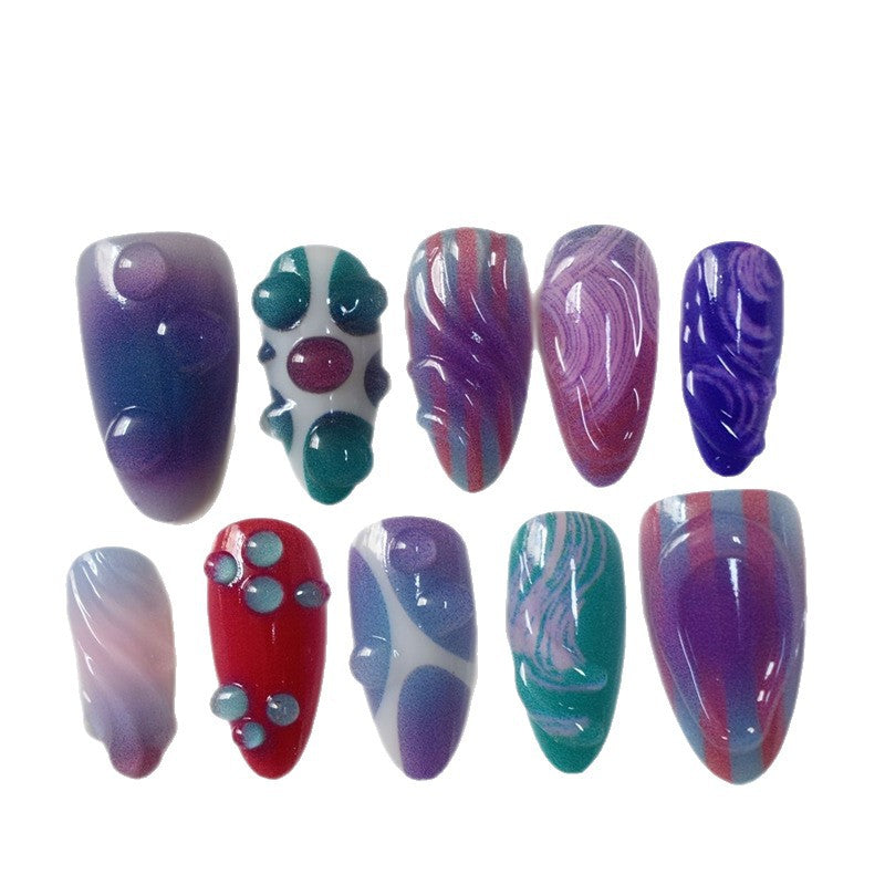 Artistic Cartoon-Themed Press-On Nail Art Set Bowlift