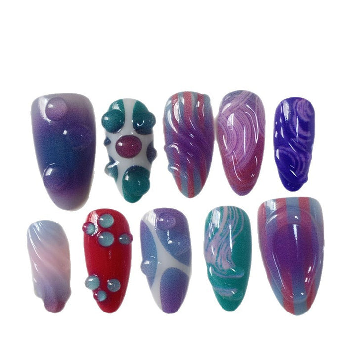 Artistic Cartoon-Themed Press-On Nail Art Set Bowlift