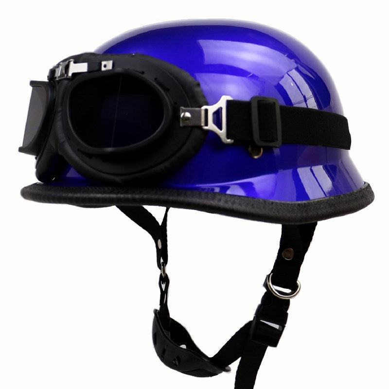 Retro Half-Helmet Motorcycle Protection with Goggles Bowlift