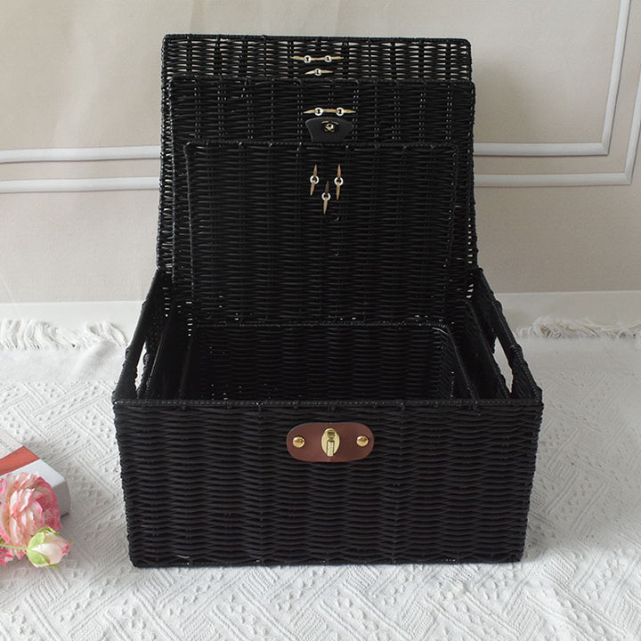 Elegant Woven Storage Chest Bowlift