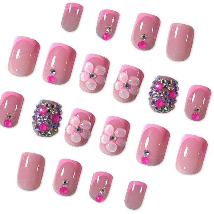 Decorative 3D Floral Press-On Nail Art Bowlift