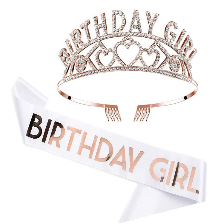 Women's Sparkling Tiara and Sash Set Bowlift