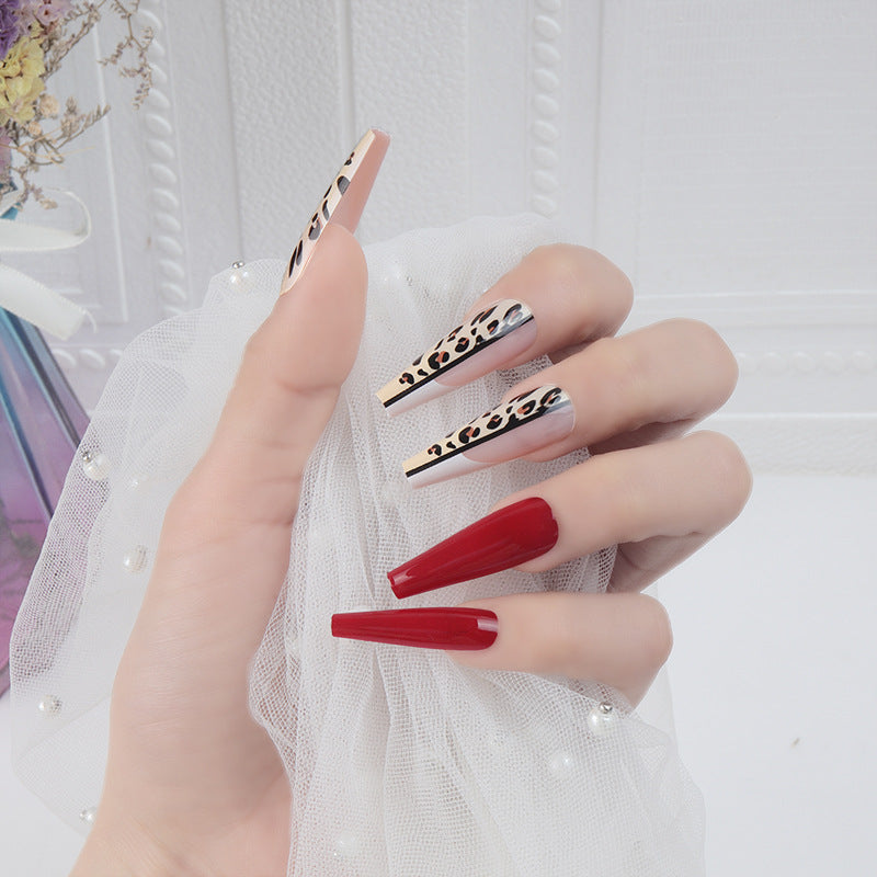Leopard Print and Glossy Press-On Nail Set Bowlift