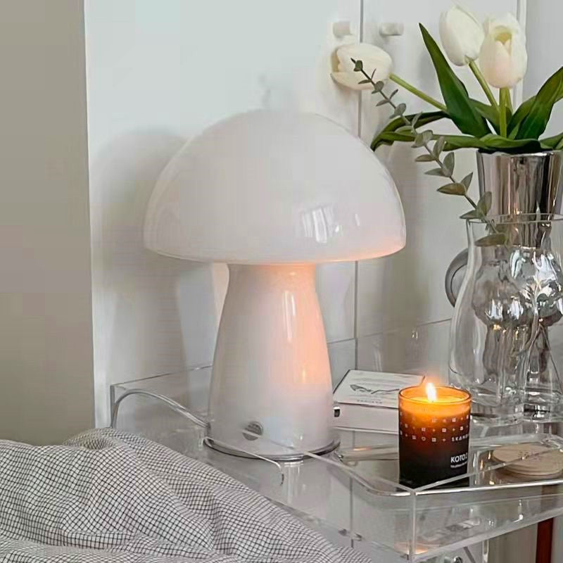 Artistic Glass Table Lamp with Elegant Mushroom Shade