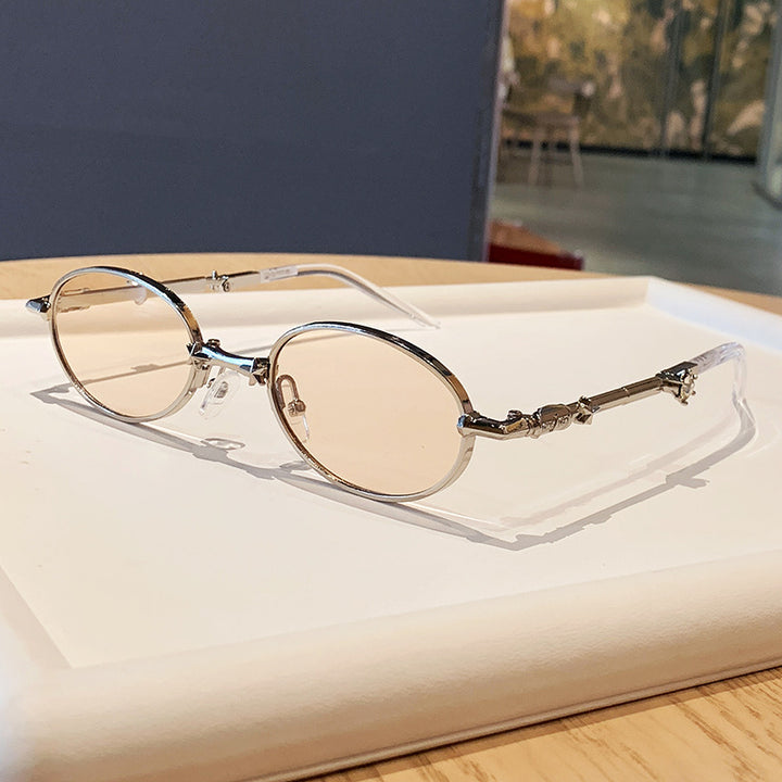 Women's fashionable glasses with elegant metal frame and lightly tinted lenses Bowlift