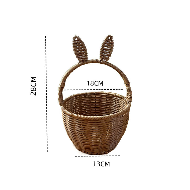 Women Bunny Motif Storage Basket Bowlift