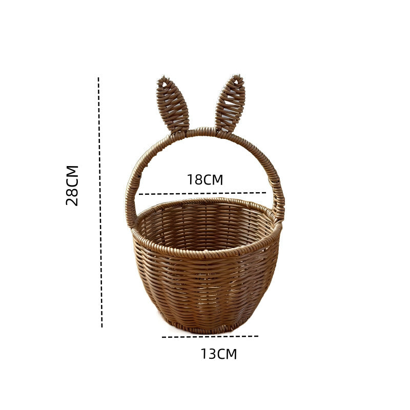 Decorative Bunny Ears Woven Basket Bowlift