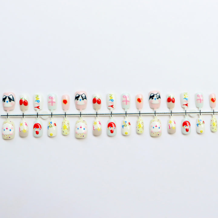 Creative Cartoon Themed Press-On Nails Bowlift