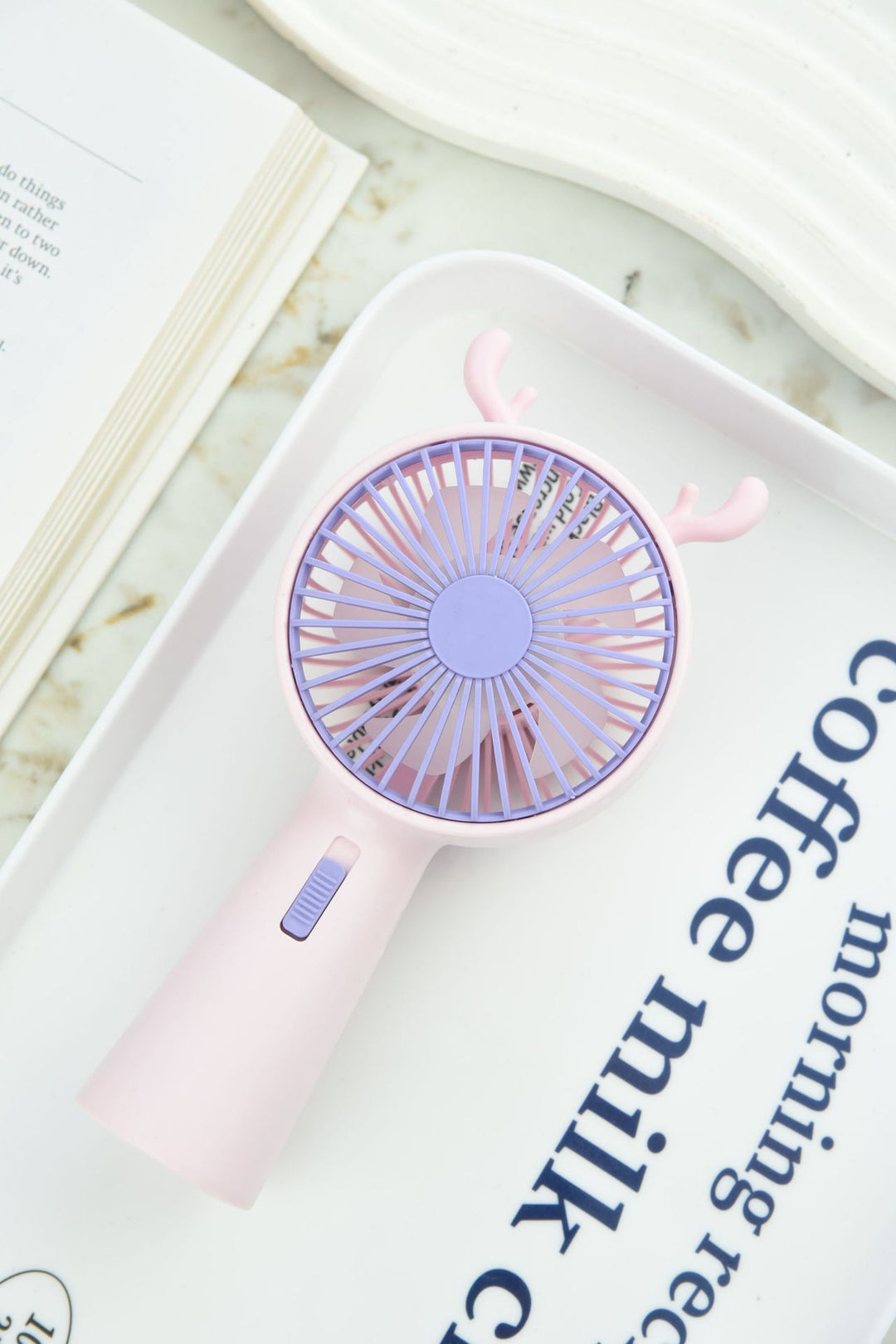 Portable Handheld Cooling Fan with Cute Antler Design Bowlift