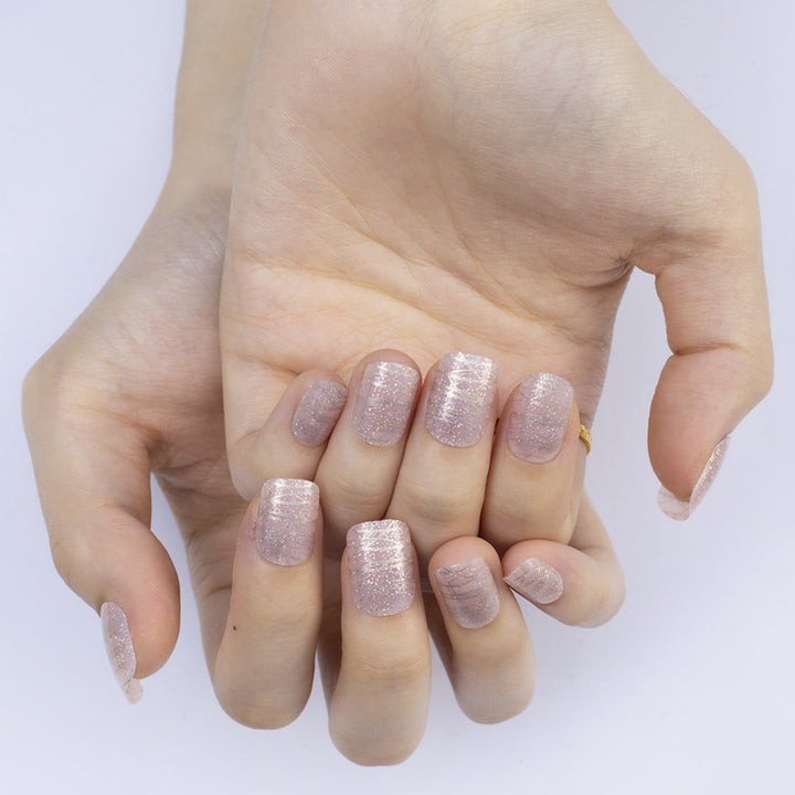 Artificial nails with elegant glitter design Bowlift