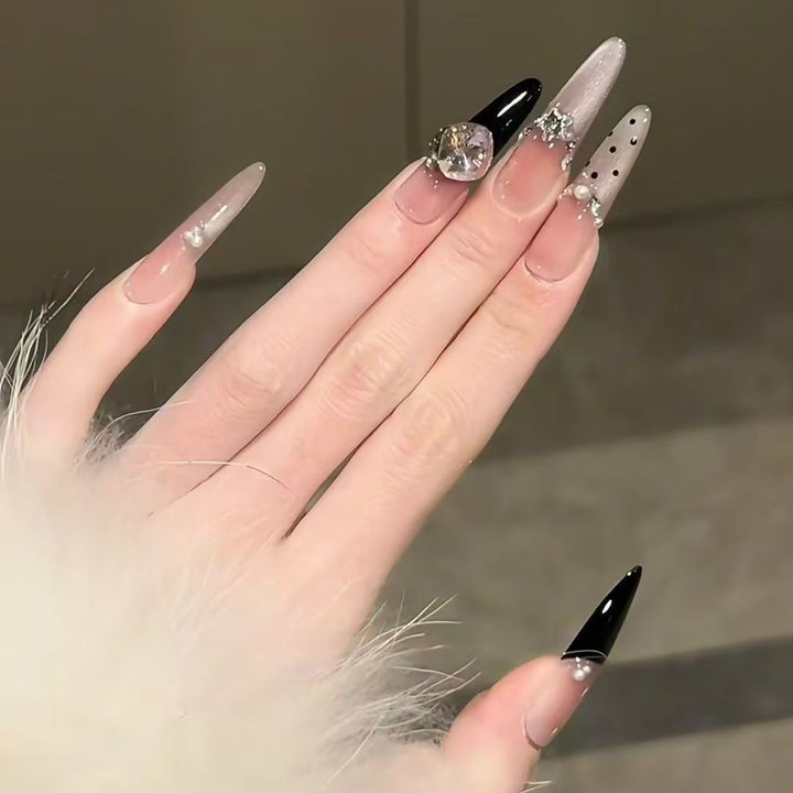 Elegant Floral Design Press-On Nail Extensions Bowlift