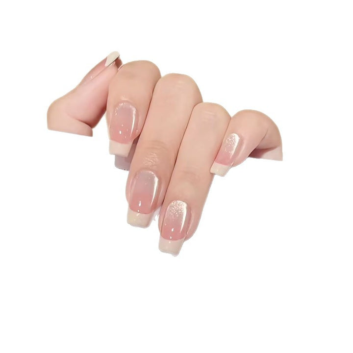 Elegant French Tip Press-On Nail Set Bowlift