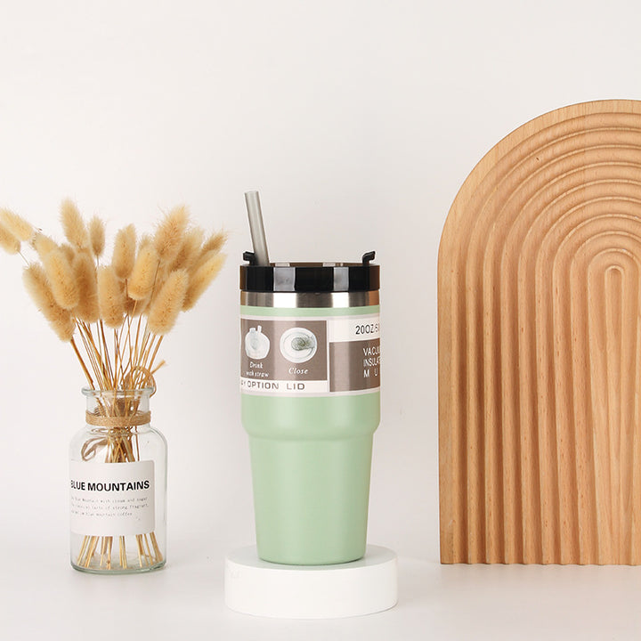 Unisex Insulated Drinking Cup with Integrated Straw Bowlift