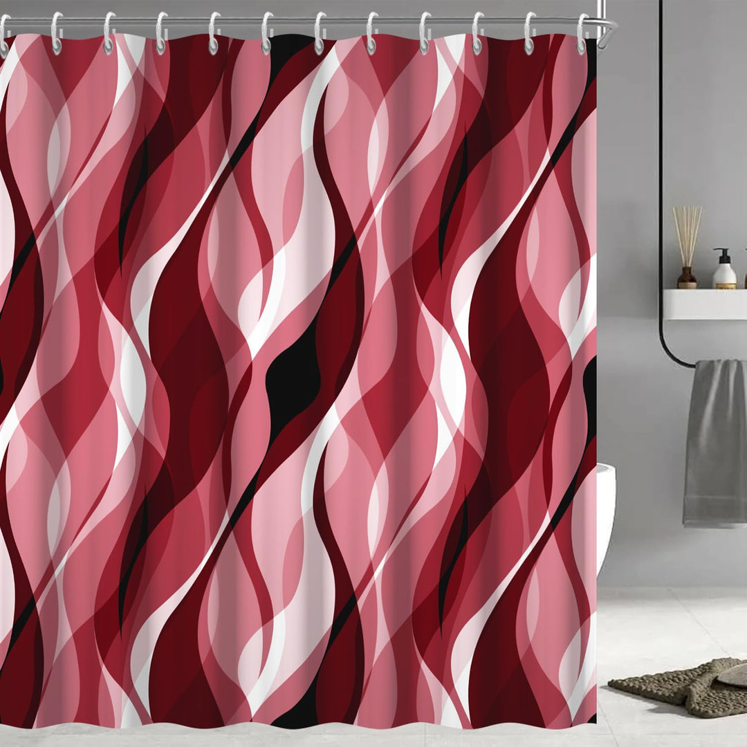 Abstract Wave Pattern Shower Curtain Bowlift