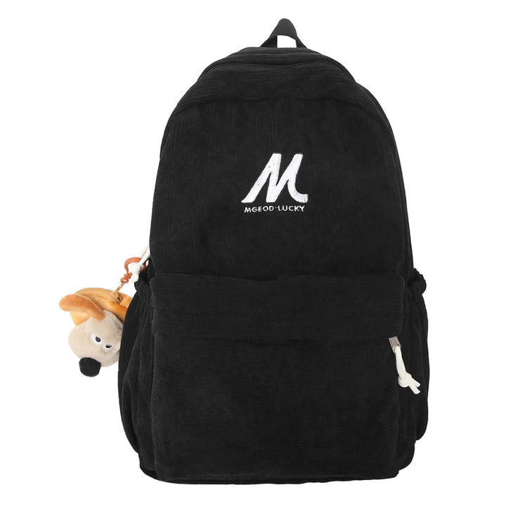 Casual Plush Textured School Backpack Bowlift