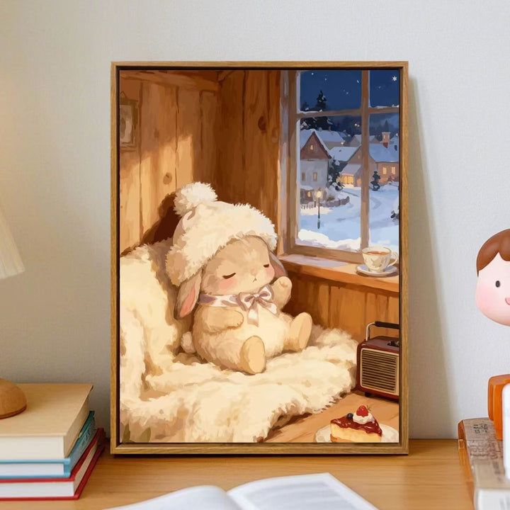 Cozy Cartoon Bunny Wall Art Bowlift