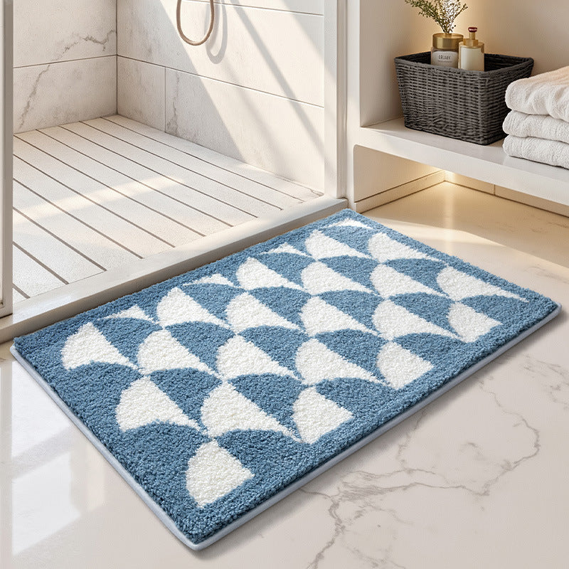 Luxurious Checkered Bath Mat Bowlift