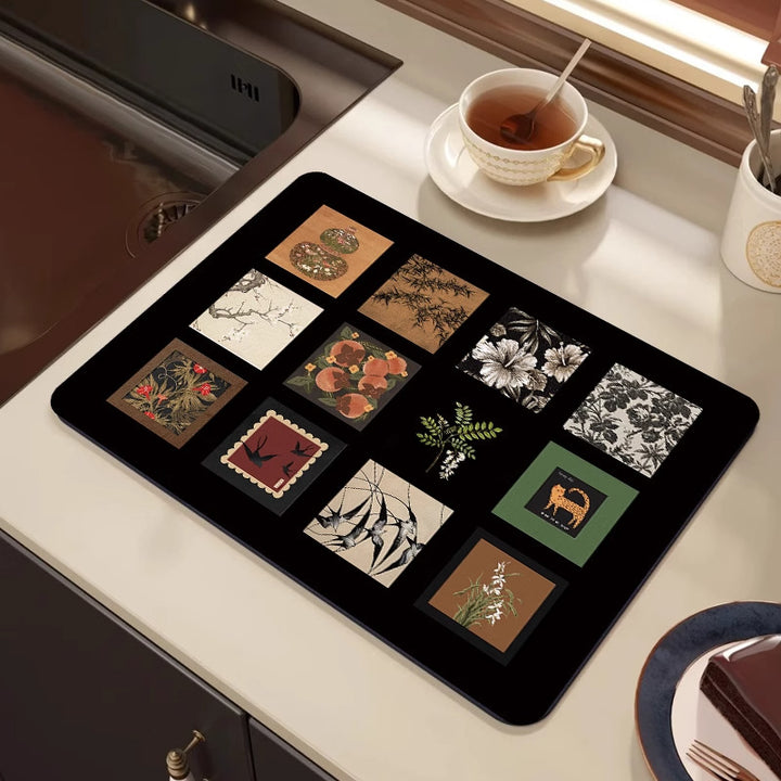 Artistic Botanical Kitchen Mat