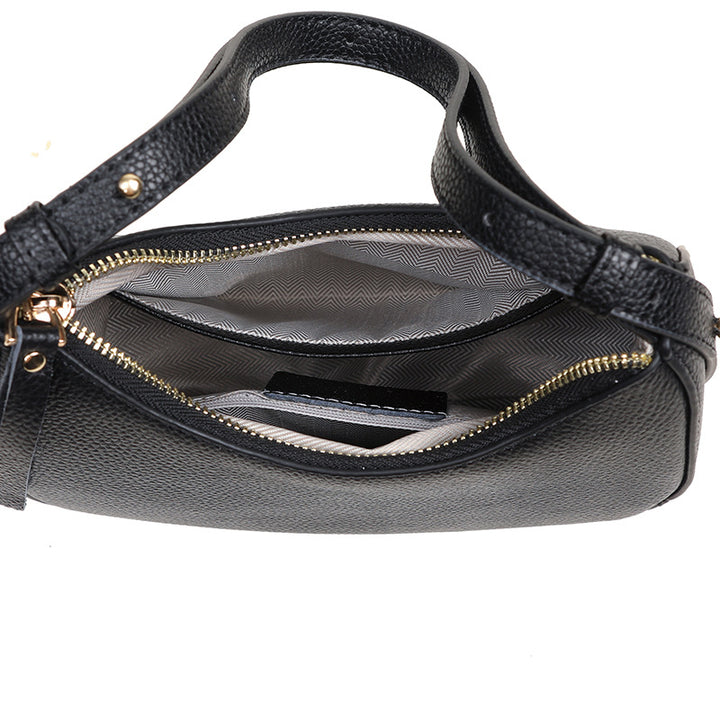 Stylish Pebbled Leather Hobo Bag Bowlift