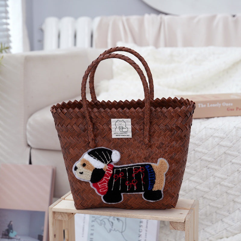 Handcrafted Basket Bag Made of High-Quality Material Bowlift