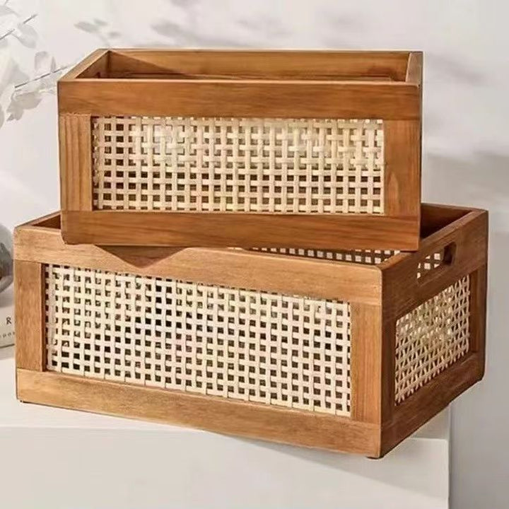 High-quality storage basket with rattan details Bowlift