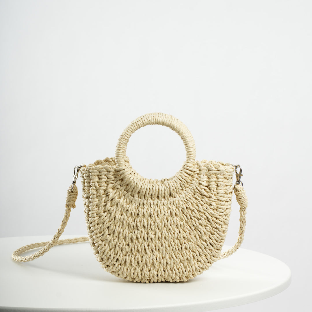 Handmade Basthandbag with Round Handles Bowlift