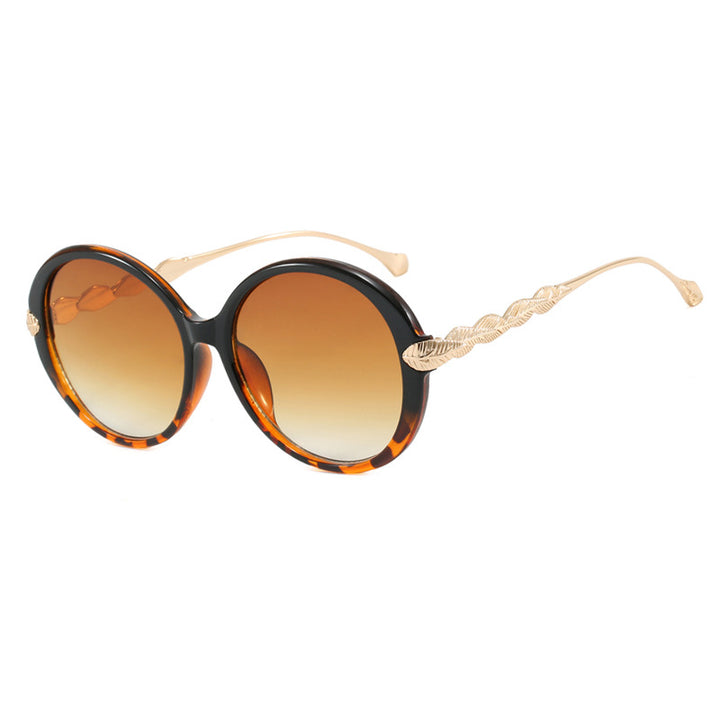 Ladies large round sunglasses with decorative metal accents Bowlift