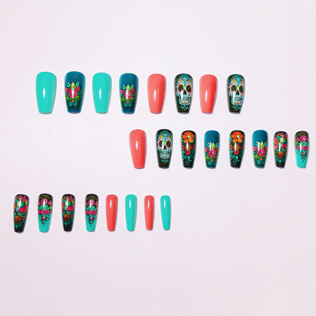 Artistic Day of the Dead Nail Art Bowlift