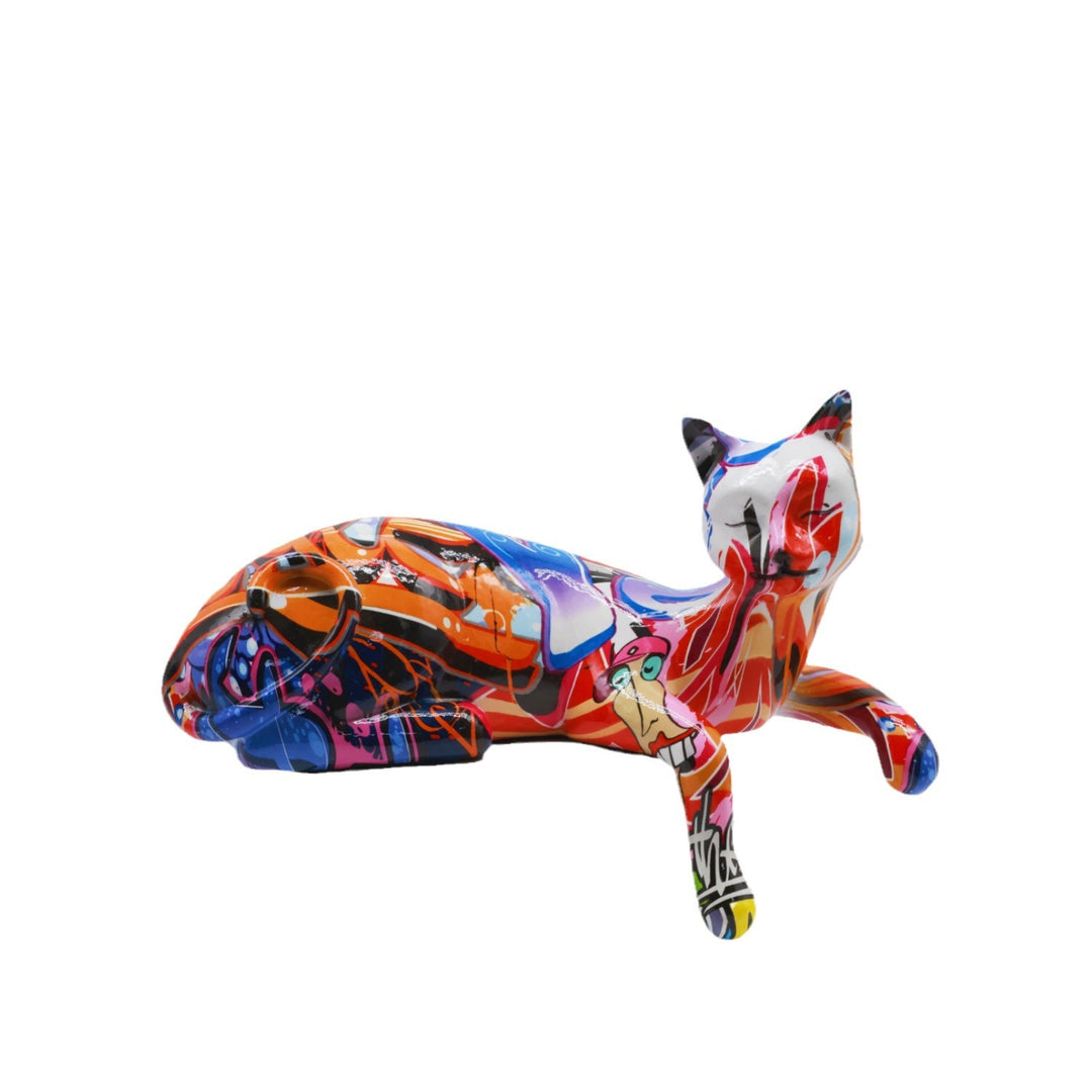 Colorful Cat Sculpture Bowlift