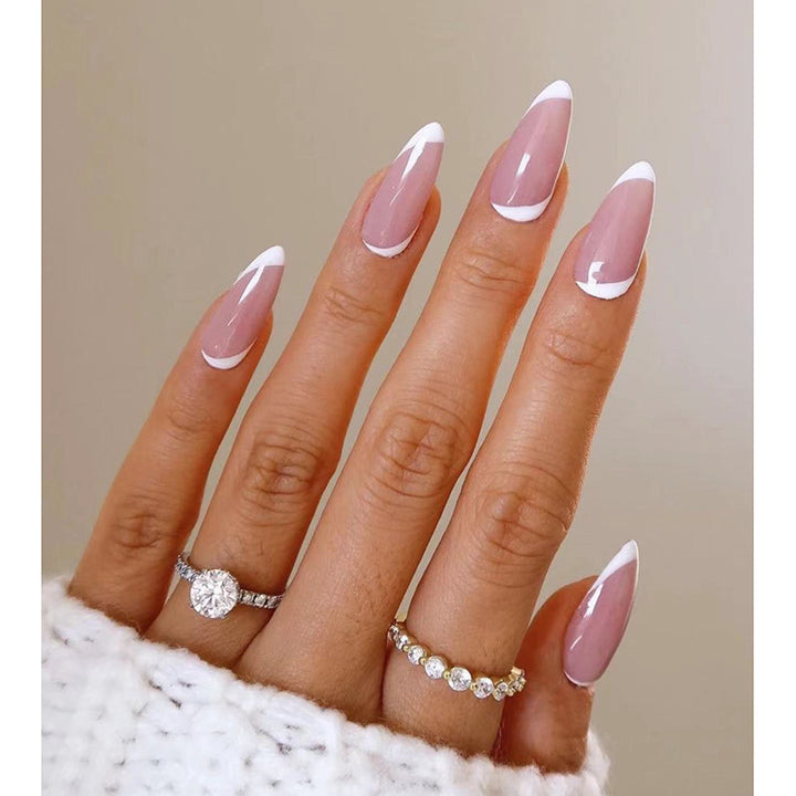 Elegant Stiletto Press-On Nails with French Tip Design Bowlift