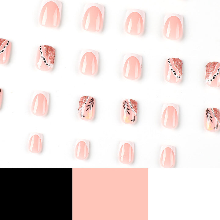 Trendy artificial nails in flower and glitter pattern Bowlift