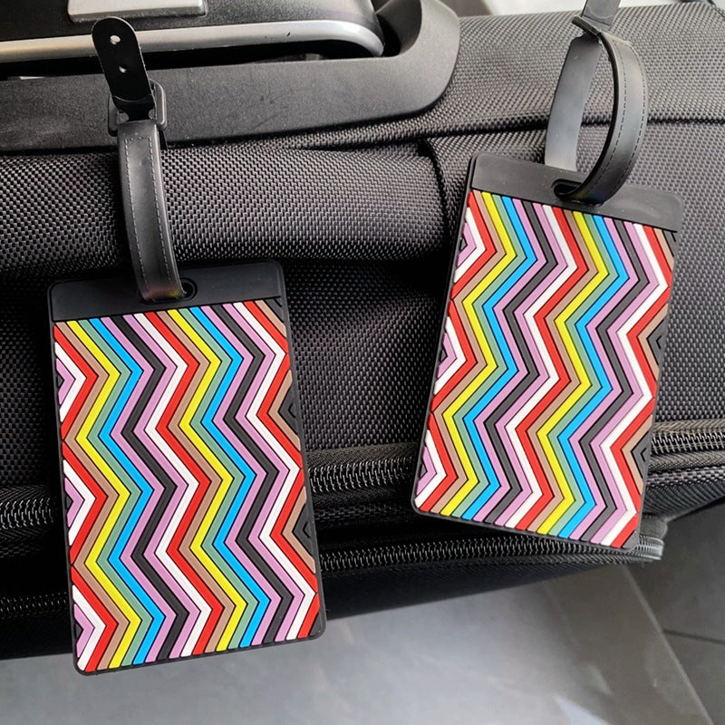 Vibrant Chevron Pattern Luggage Tag Bowlift