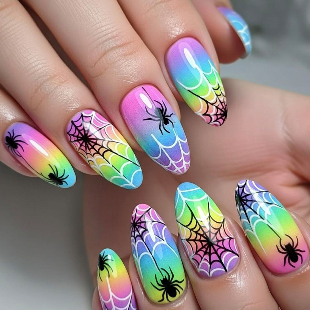 Colorful Spider Web Nail Art Set Bowlift