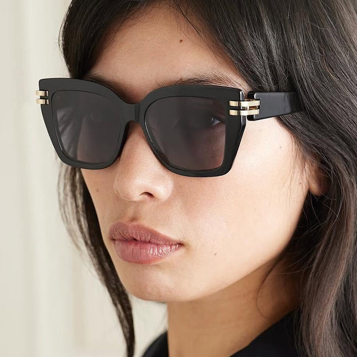 Women stylish oversized sunglasses with luxurious details Bowlift