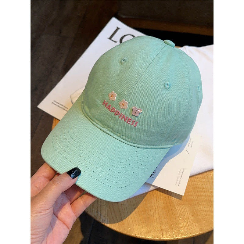 Women's Embroidered Happiness Baseball Cap Bowlift