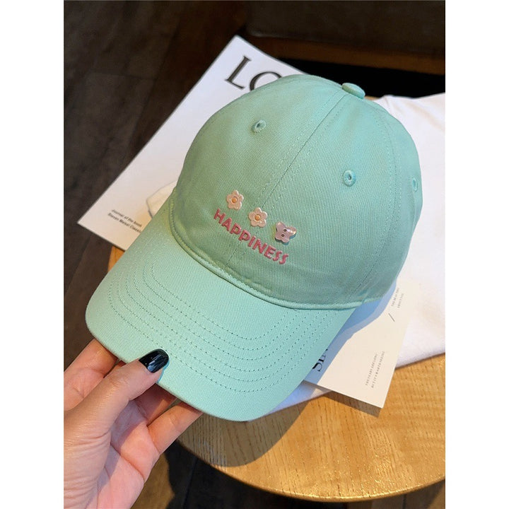 Women's Embroidered Happiness Baseball Cap Bowlift