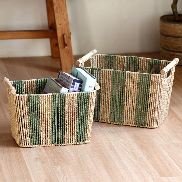 Handcrafted storage basket with natural fiber Bowlift