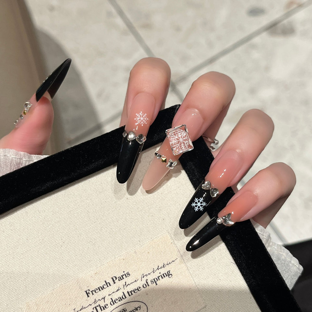 Artistic Long Stiletto Press-On Nails Bowlift