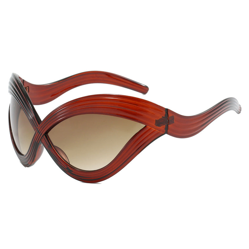 Women trendy designer sunglasses with curved frame Bowlift