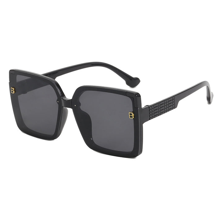 Women's fashionable square sunglasses with textured temple design Bowlift
